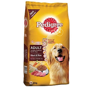 Buy Pedigree Adult Dog Food Meat & Rice 10Kg