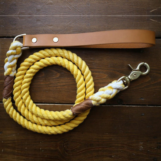 Fancy Yellow Dog Rope Leash Pure Cotton Buy Online Fancy Yellow Dog Rope Leash Pure Cotton